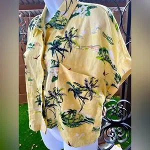 Forever 21 | Tops | New Forever 2 Button Up Tropical Linen Blend